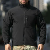 Men's Winter Warm Padded Jacket, Lightweight Hooded Tactical Parka, Outdoor Waterproof Windproof Cold-Weather Hiking Jacket.