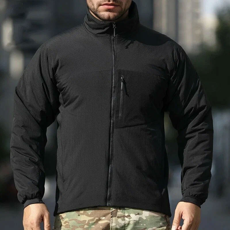 Men's Winter Warm Padded Jacket, Lightweight Hooded Tactical Parka, Outdoor Waterproof Windproof Cold-Weather Hiking Jacket.