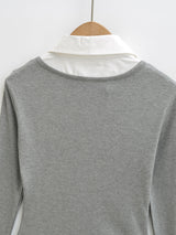 Slim fit long sleeved pullover T-shirt top