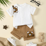 2pcs Boys' Summer New Wave Stripe Pants Set
