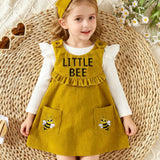 Adorable Long-Sleeve Overall Dress Set for Infants