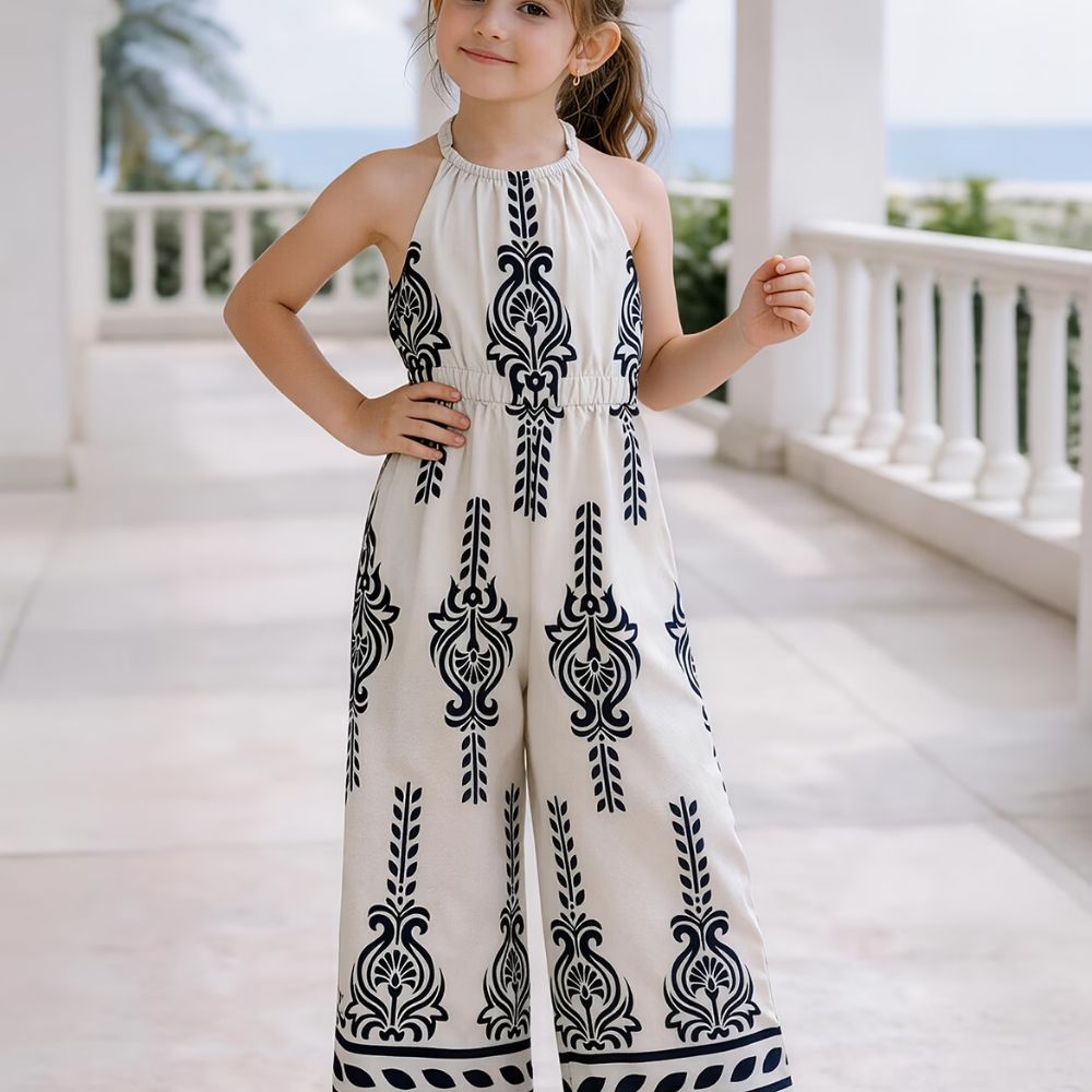 Summer New Girls' Jumpsuit with Rich Bohemian Vacation Style