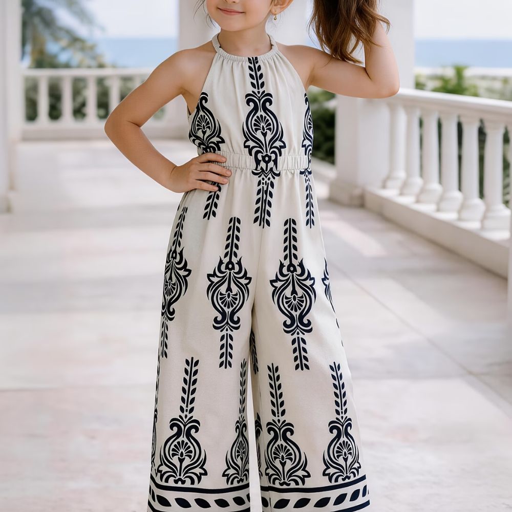 Summer New Girls' Jumpsuit with Rich Bohemian Vacation Style