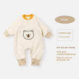 Baby Fleece-lined Cartoon Bear Thickened Jumpsuit