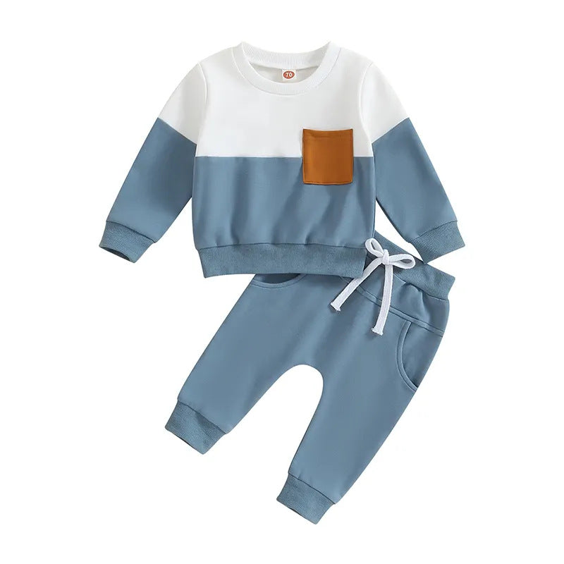 Sweatshirt With Drawstring Pockets And Sweatpants 2-piece Set
