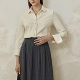 Women's AutumnWinter Three-Dimensional Simple Long-Sleeve Shirt