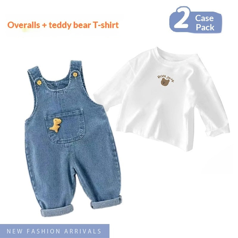 Loose-fit Fashionable Kids Denim Overalls