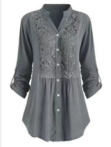 Women's Solid Color Casual Loose V-neck Shirt