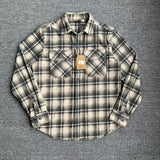 Retro Casual Slim-Fit Striped Corduroy Plaid Shirt