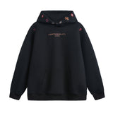 INS Ethnic-style Textured Embroidery Heavyweight Hooded Sweatshirt