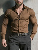 Casual Mens Long-sleeve Dress Shirt