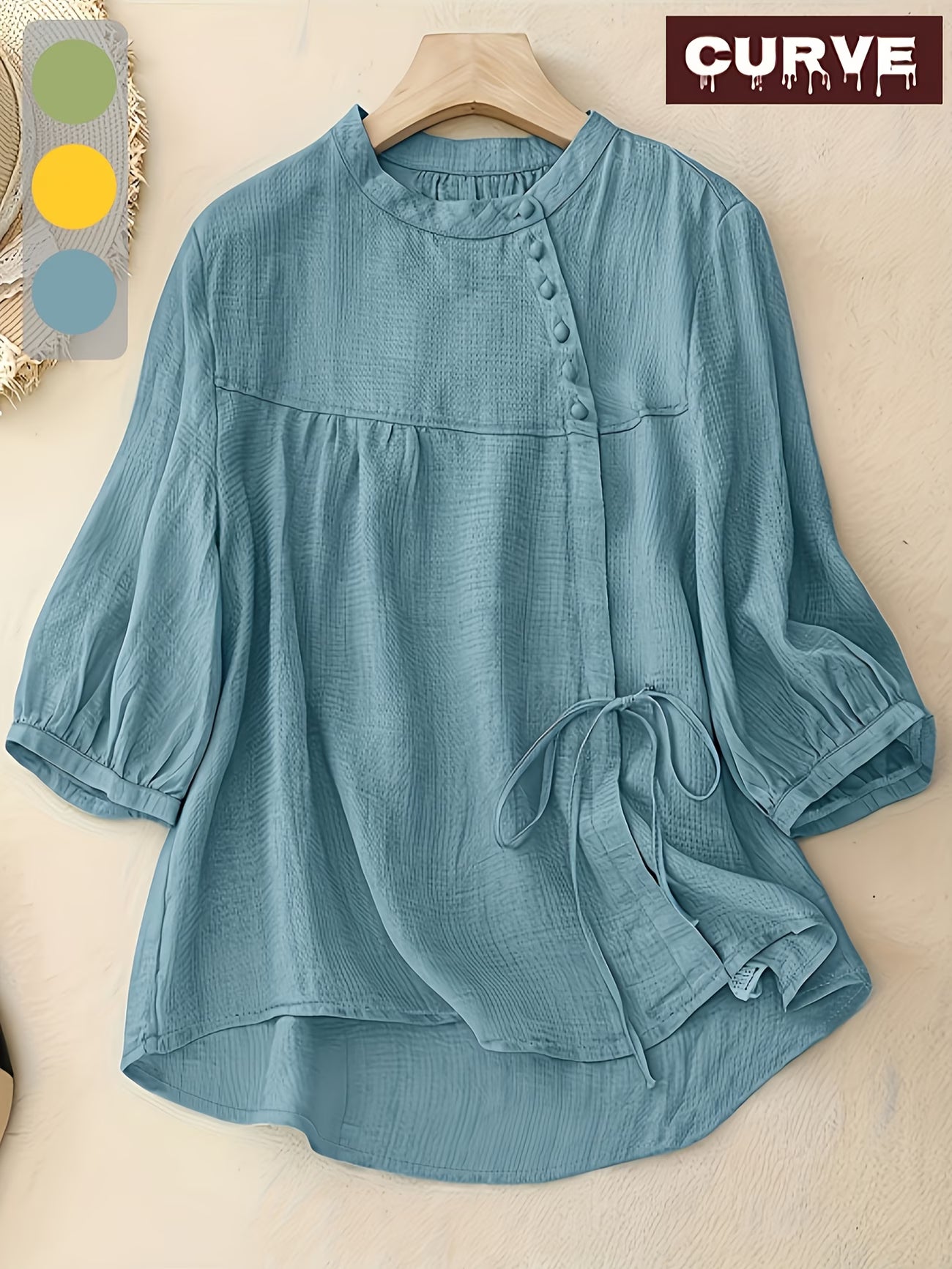 Casual Style Five-Quarter Sleeve