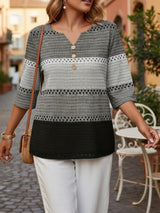 Striped Print Casual Straight Shirt