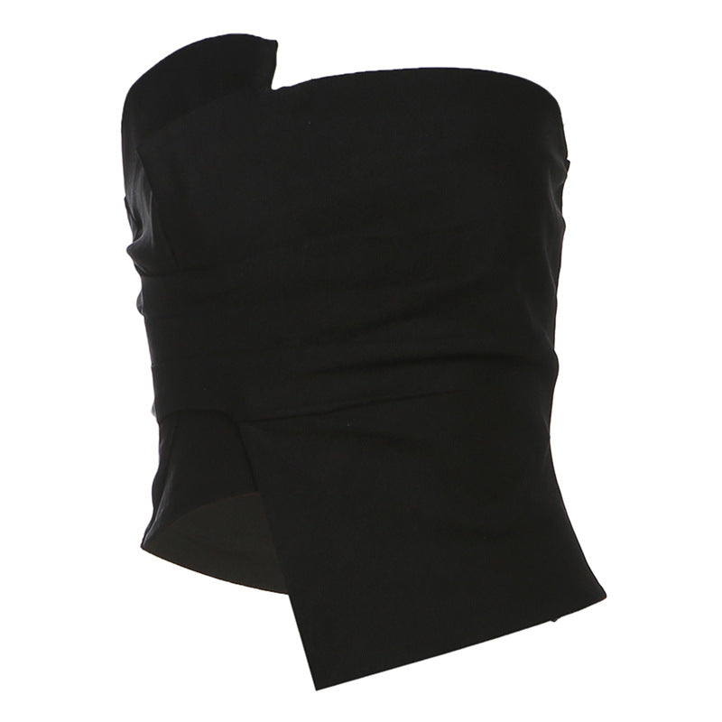 Irregular Spicy Girl Short Tube Top Blouse