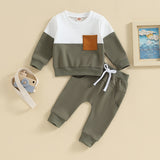 Sweatshirt With Drawstring Pockets And Sweatpants 2-piece Set