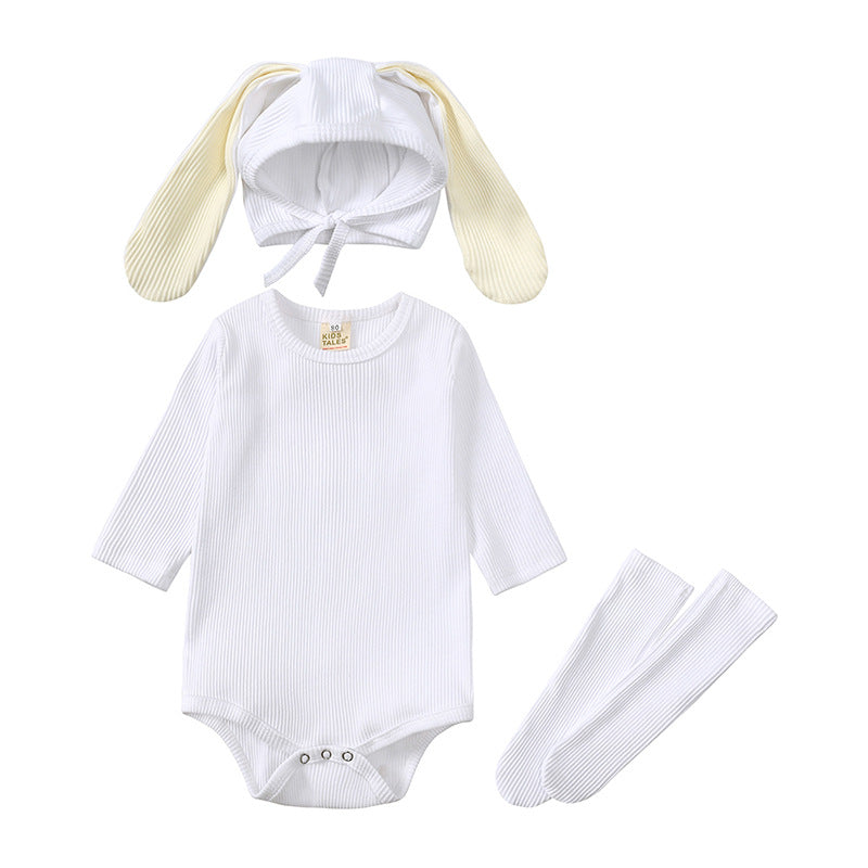 Rabbit Ears Long Sleeve Baby's Romper Romper Three Pieces