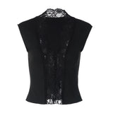 Fashionable Buttoned Waist-Slimming Sleeveless Vest For Women