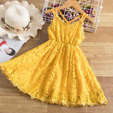 Children's Embroidered Skirt Lace Dress With Suspenders And Beautiful Back