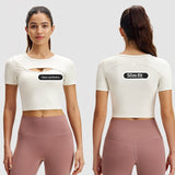 Women's Athletic Short-sleeve Yoga Outfit Outdoor T-shirt Front