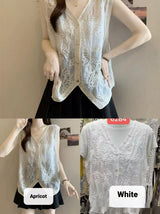 Summer Style Retro Hollow Crochet Vest Womens Top