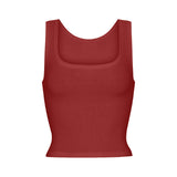 Outerwear Square-neck Midriff-baring Vest For Women