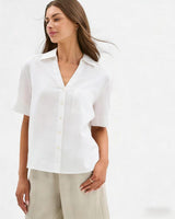 Summer Thin Figure-flattering Casual Faux Linen Top