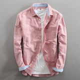 Loose-fitting, Minimalist Striped Shirt With A Turn-down Collar