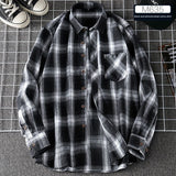 Springautumn Casual Thin Men's Plaid Shirt