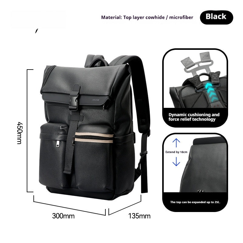 New Casual Lightweight Leather Mens Backpack