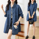 Women's Fashion Plus-Size Loose Denim Jacket
