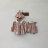 Autumn Baby Plaid Clothes Doll Shirt Suit