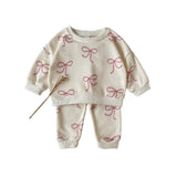 Infant And Toddler Bow-Knot Printed Two-Piece Set