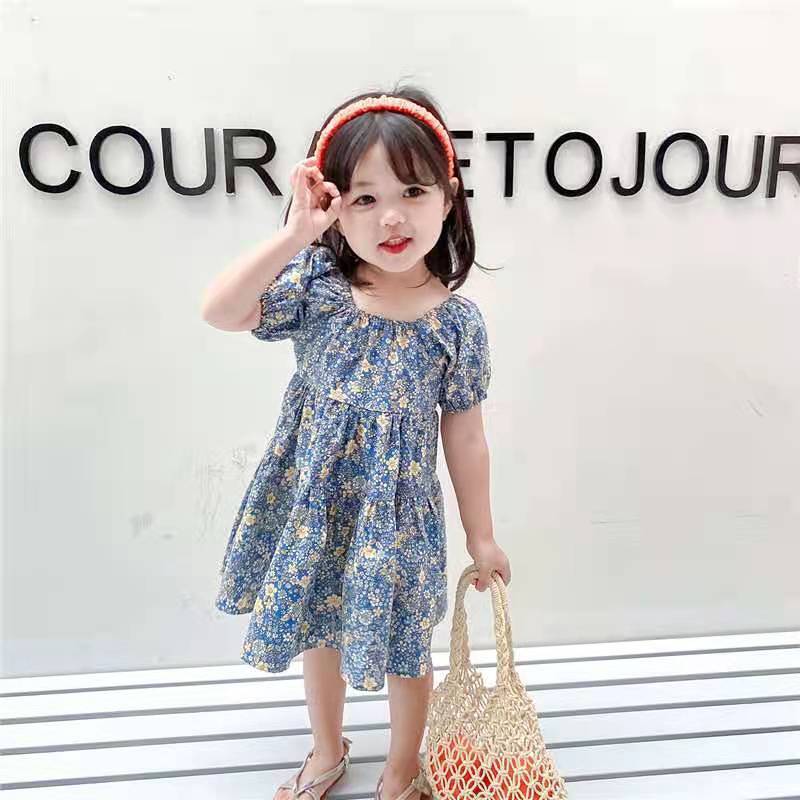 New Girls Floral Skirt, Little Girl Princess Dress, Baby Net Red Foreign Style Summer Dress Beautiful