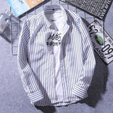 Men's Fashionable Slim-Fit Casual Striped Shirt