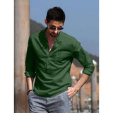 Men's Solid Color Versatile Casual Simple Breathable Long Sleeve