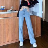 Spicy Girl Wide-leg Denim Jeans Women's Trendy