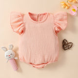 Multi-color Flutter-Sleeve Baby Romper For Infants And Toddlers