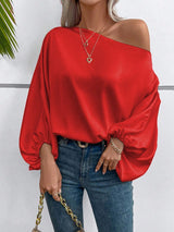 Off-shoulder Satin Blouse For Women
