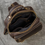 Retro Crazy Horse Leather Multifunctional Leather Backpack For Men And Students