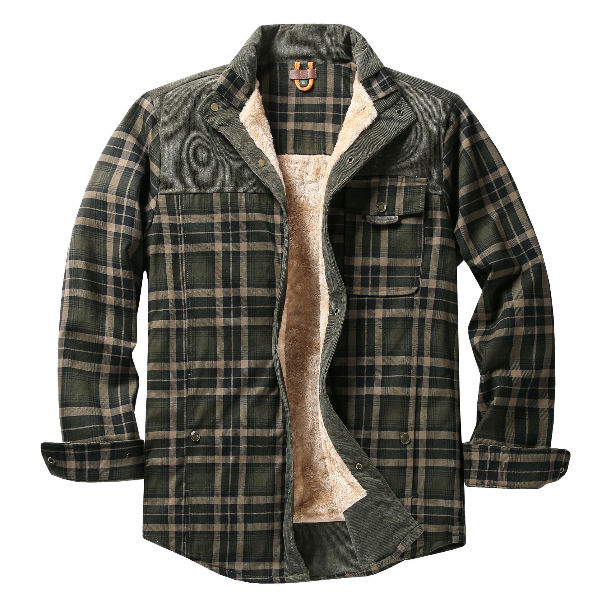 European-size Plaid Shirt Mens Outerwear