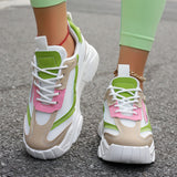 Womens Casual Sporty Floral Mesh Breathable Thick-Soled Elevator Shoes