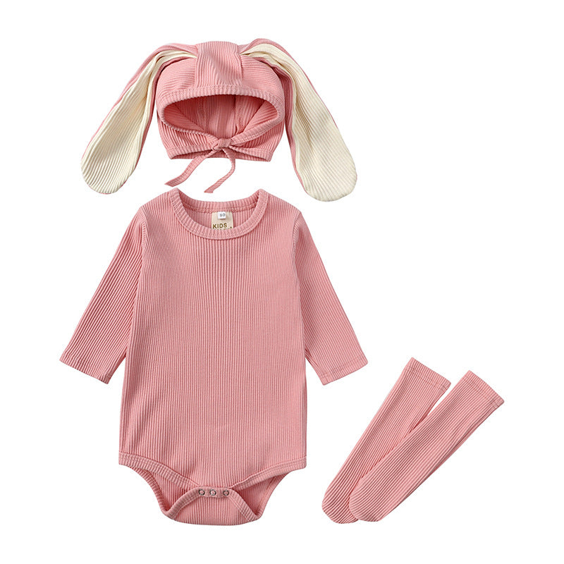 Rabbit Ears Long Sleeve Baby's Romper Romper Three Pieces
