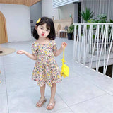 New Girls Floral Skirt, Little Girl Princess Dress, Baby Net Red Foreign Style Summer Dress Beautiful