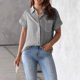 Loose-fitting Casual Short-sleeve Shirt