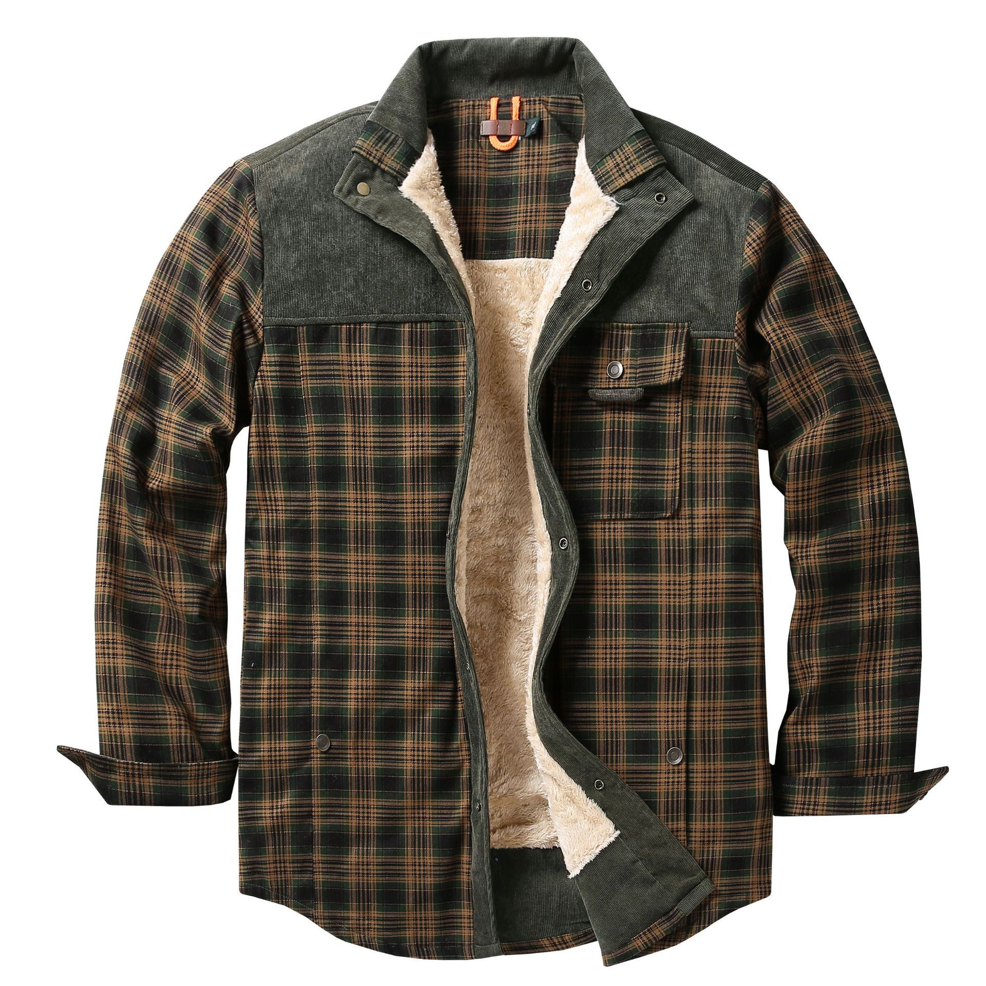 European-size Plaid Shirt Mens Outerwear
